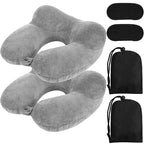 2 Inflatable Neck Pillow Airplane Travel (Gray)