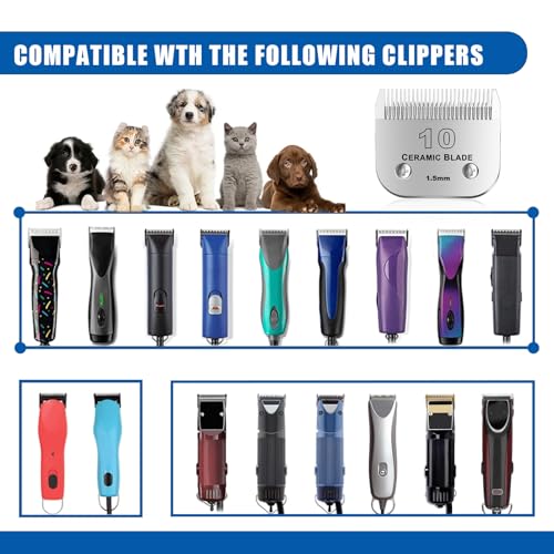 10Blades Dog Grooming Replacement Blades Compatible with Andis Pet Clipper