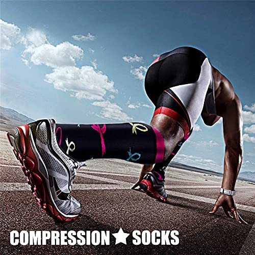Compression Socks for Women & Men Circulation (Small-Medium / 12 Black/Blue/Pink)