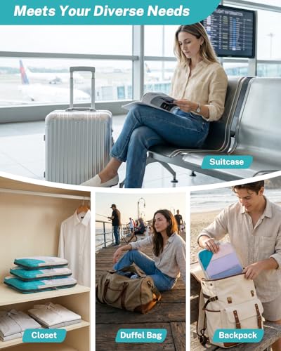 Compression Packing Cubes for Travel (Set of 10 / 10-Blue)