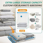 12 Jumbo Vacuum Storage Bags for Blankets & Bedding (Jumbo)