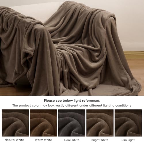Ultra Soft Fleece Blanket King Size (Cocoa Brown / King(108" X 90"))