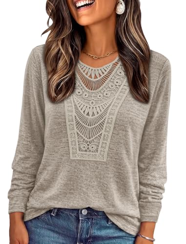 Fall Tunic for Women Fashion Clothing Oversized Sweaters Travel Outfits 2XL (XX-Large / All Khaki)
