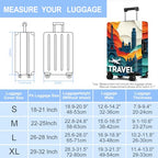 Travel Luggage Cover Washable Suitcase Protector Anti (Travel-3 / XL(fits 32-34Inch suitcase))