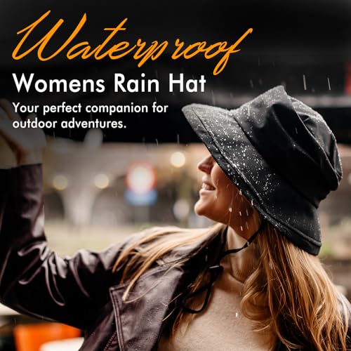 Women's Waterproof UPF 50+ Wide Brim Packable Rain Hat (737_red / Medium)
