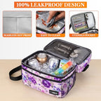 Insulated Lunch Bag for Women (Floral Purple)