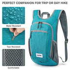 10 15L Small Rucksack Foldable Backpack Lightweight Packable Daypack Travel Outdoor Hiking Shoulder Bag (Teal Blue / 20L)