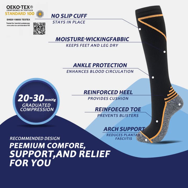 8 Pairs Compression Socks for Men & Women 20 (Small-Medium / 01-8 Pairs-multicolor 2)
