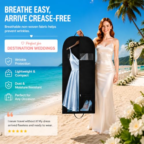 54in Wedding Suit Garment Bag & Garment Bag for Groom Suit with Shoe Pocket (54inch garment bag 1 pack)