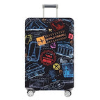 Travelkin Luggage Covers For Suitcase Tsa Approved Suitcase Cover Protector (World Marks-Colorful / XL)