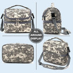 Kids Double Decker Cooler Insulated Lunch Bag Large Tote for Boys (Digital Camo)
