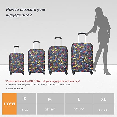 Travel Luggage Cover Fits 31 (XL / Stamp)