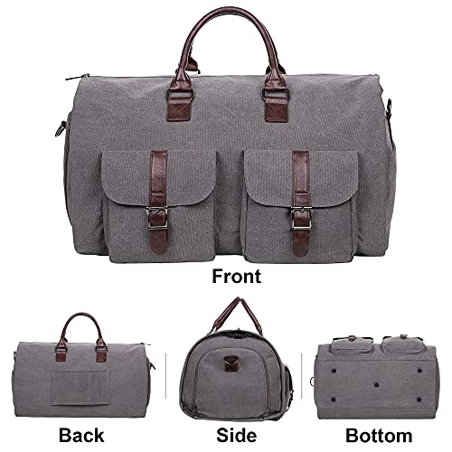 Carry On Garment Bag (Grey-2Pockets-Canvas)