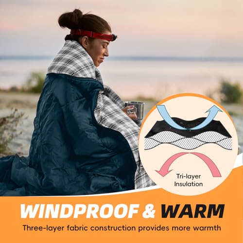 Flannel Sleeping Bag for Adults XL (Aegean Blue)