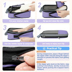 4 Set/6 Set/8 Set Compression Packing Cubes Travel Accessories Expandable Packing Organizers (Half Mesh, 6-Lavender) (6-Lavender / Half Mesh)
