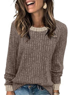 Plus Size Spring Clothes for Women 2026 Blouses Teacher Fall Fashion Shirts for Women Loose Fit Casual Maternity Tops Trendy Crewneck Knit Tunic Oversized Sweaters To Wear with Leggings Khaki 2XL (XX-Large / 01-khaki)