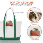 Medium Classic Canvas Tote Bag for Women (Blank: Emerald)