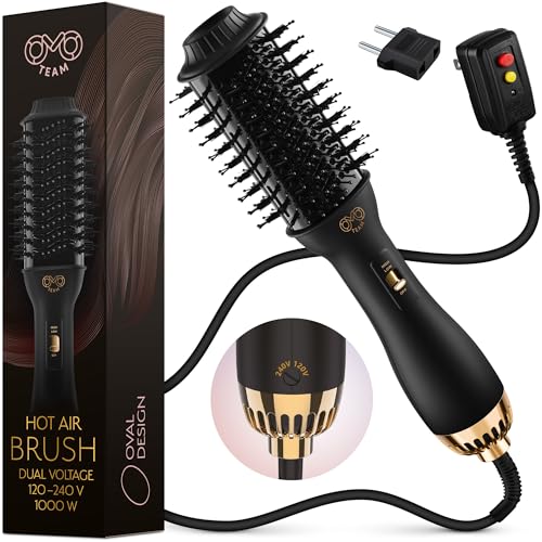 Manual Dual Voltage Blowout Hair Dryer Brush (Black - 60mm - Manual Dual Voltage)