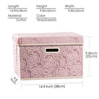 Collapsible Storage Boxes with Lids [5 (Pink / Medium(5-Pack))
