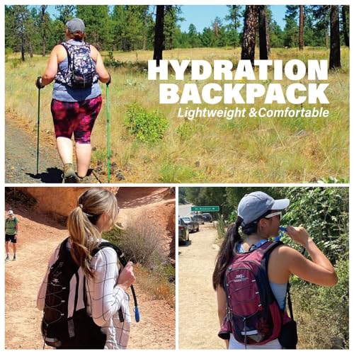 15L Insulated Hydration Backpack Pack with 2L Water Bladder Lightweight Hiking Backpack Bag for Women Men Daypack for Hiking Running Festival Camping Biking
