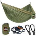 Camping Hammock (Army Green&khaki / Single 110''L x 55''W)