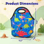 Neoprene Kids Lunch box Insulated Soft Bag Mini Cooler Thermal Meal Tote Kit for Boys (Dinosaur)