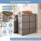 Large 17" 42 Quarts Collapsible Stackable Storage Bins with Lids [3 (Gray / Large - 3 Pack)