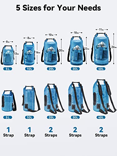 Dry Bag Waterproof Backpack with Phone Case (Blue / 30L)