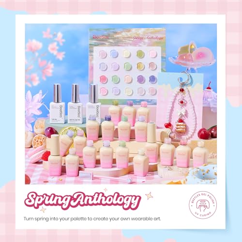 Beetles Pastel Gel Polish Set (A - Pink Yellow Blue | Spring Anthology)