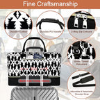 Weekender Bag for Women 21.5" Travel Duffel Large Carry On Bag 3PCS (Large / 8b-Black)