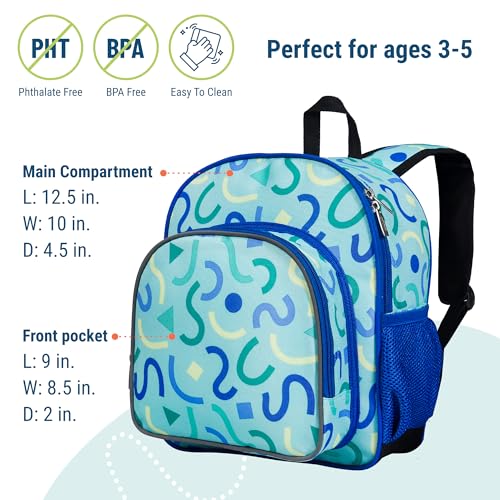 12 Inch Toddler Backpack for Kids (12 x 10 x 4.5 inches / Confetti Blue)