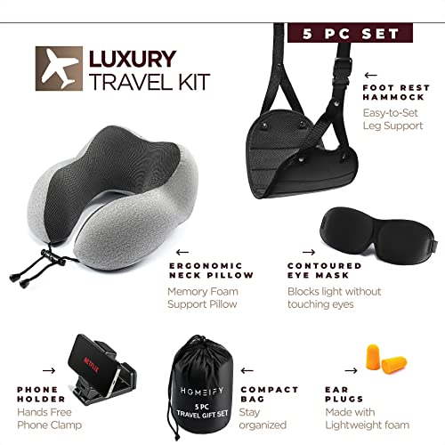Airplane Travel Kit (1 Pack / Grey (Hammock Included))