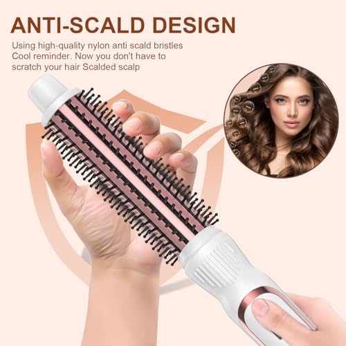 Thermal Brush 1 Inch Curling Iron Volumizing Heated Round Brush (White / 1 inch)