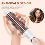 Thermal Brush 1 Inch Curling Iron Volumizing Heated Round Brush (White / 1 inch)