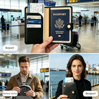 Passport Holder RFID Blocking Travel Wallet (Black)