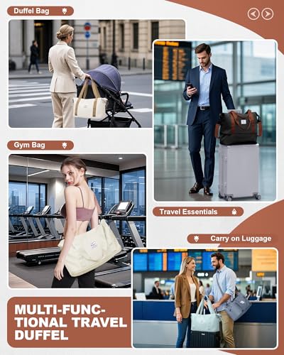 Foldable Duffle Bag For Travel Women Men SA Approved Personal Item Bags (A98-blackbrown-expandable / X-large)