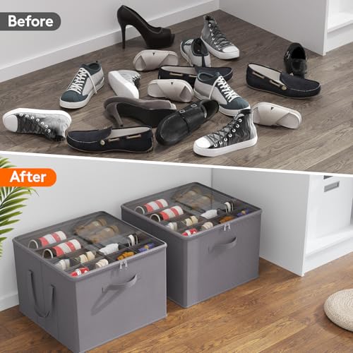 Shoe Storage Organizer for Closet (Gray)