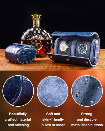 2 Watch Travel Case (Navy Blue / 2 Slot)