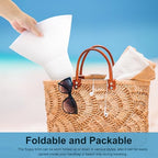 Sun Hats for Women Wide Brim Summer Hat Large Floppy Sun Straw Hat Foldable Packable Beach Hats UPF 50+ (Medium Size: White / Brim 5.5" (Head Circumference 22-22.8"))