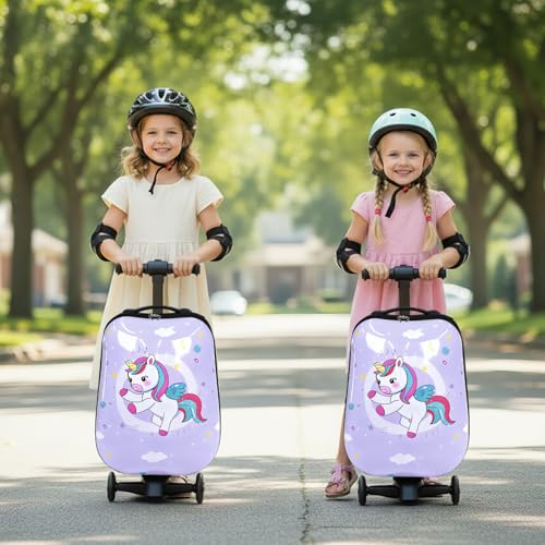 Kids Ride On Luggage (Purple Cute Pony / 22-inch)