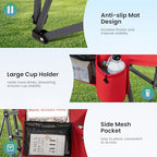 High Back Oversized Folding Camping Chairs for Adults Support 500 LBS (Single Pack / Red)