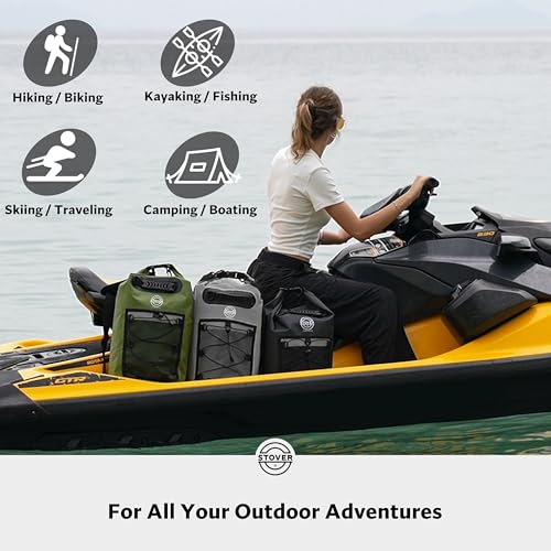5/10/25/30/40L Waterproof Dry Bag & Phone Case - Large Floating Dry Backpack for Kayaking, Travel, Hiking, Fishing, Camping, Motorcycles & Beach, Heavy-Duty Roll Top Men/Women (Green) (25L+ Green / 40L)