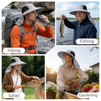 Sun Hat for Men Women with Neck Flap (6 3/4-6 7/8 / 1pack-light Gray)