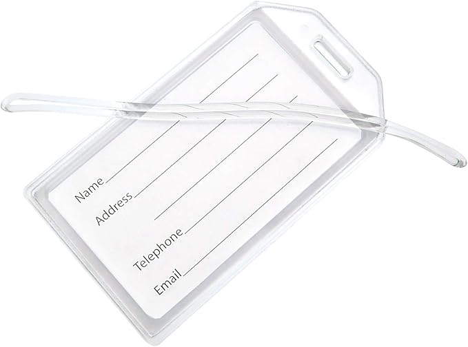 5 Pack - Premium Rigid Airline Luggage Tag Holders - Heavy Duty Hard Plastic - Image 9