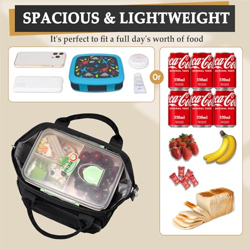 Small Lunch Bag Lightweight Insulated Lunch Box for Women Work Portable Soft Cooler for Picnic Travel Road Trips (Small / S1: Black)