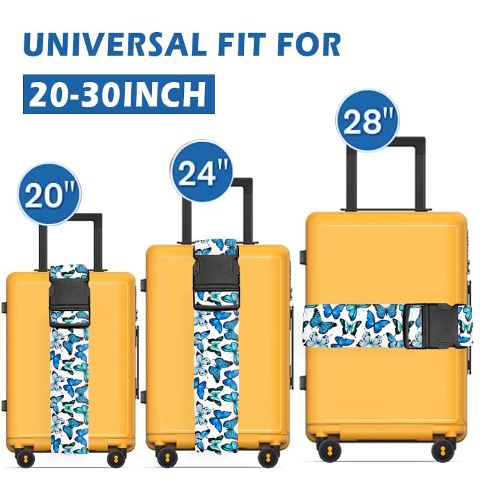 Luggage Straps for Suitcases Travel Belt Accessories (Cute Butterfly)
