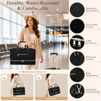 Weekender Bag for Women 21.5" Travel Duffel Large Carry On Bag 3PCS (Large / 8c-Black)