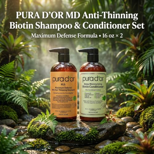 MD Maximum Defense Biotin Shampoo & Conditioner Set (16 Fl Oz (Pack of 2))