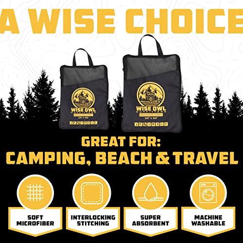 Microfiber Camping Towel (Grey / Large (24x48) + Washcloth (12x12))