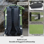 30/40/55L Waterproof Dry Backpack & Phone Case - Large Floating Dry Bag for Kayaking, Travel, Hiking, Fishing, Camping, Motorcycles & Beach, Heavy-Duty Roll Top Men/Women (Green) (Green / 30L)
